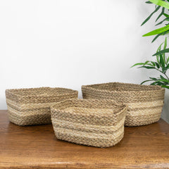 Palma Natural Set of 3 Natural Storage Baskets