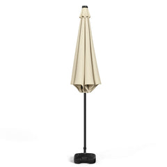 Crank and Tilt 24 Solar LED Parasol Beige with Plastic Fillable Base 3m