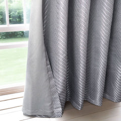 Aura Charcoal Jacquard Eyelet Curtains