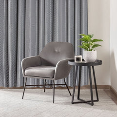 Aura Charcoal Jacquard Eyelet Curtains