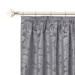 Brushed Silver Ball Extendable Heavy Duty Curtain Pole