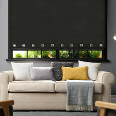 Black Square Eyelet Roller Blind
