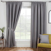 Eclipse Pewter Grey Pencil Pleat Blackout Thermal Curtains