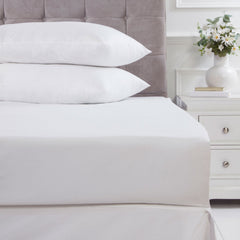 100% Cotton 180TC White Fitted Sheet