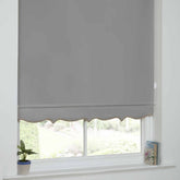 Grey Scalloped Roller Blind