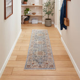 Vintage 35013 Blue and Terracotta Traditional Runner Rug