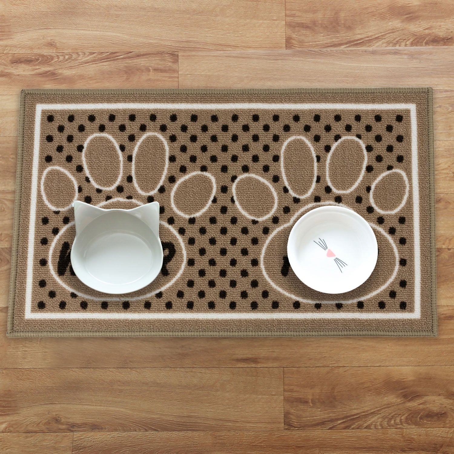 Dinner Time Paw Brown Pet Mat