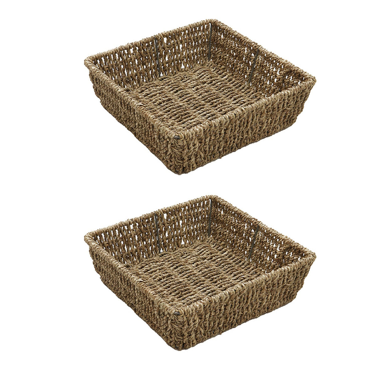 Set of 2 Seagrass Square Storage Tray