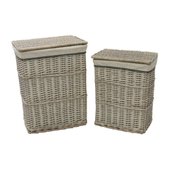 Arianna Antique Wash Rectangle Willow Laundry Baskets and Bins Set