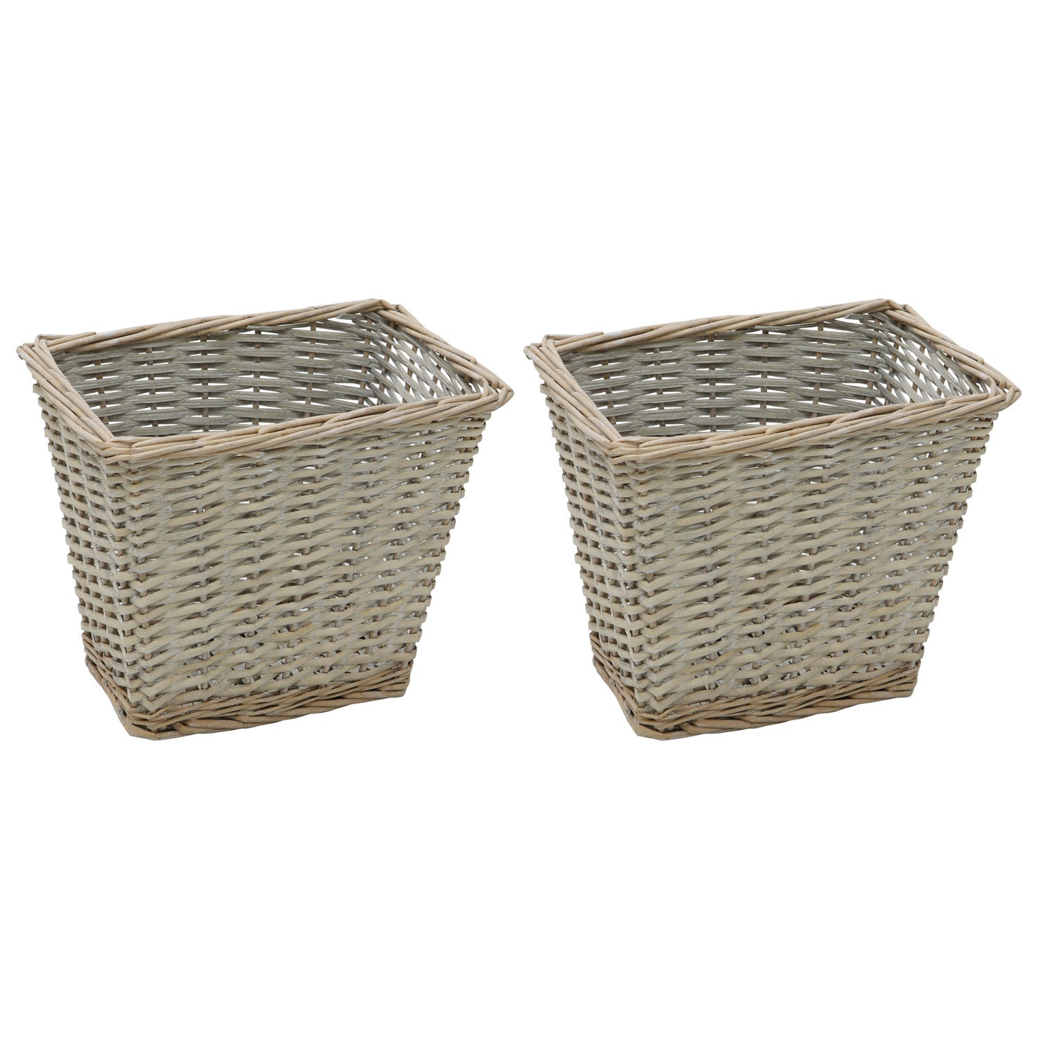 Arianna Antique Wash Rectangle Willow Laundry Baskets and Bins Set