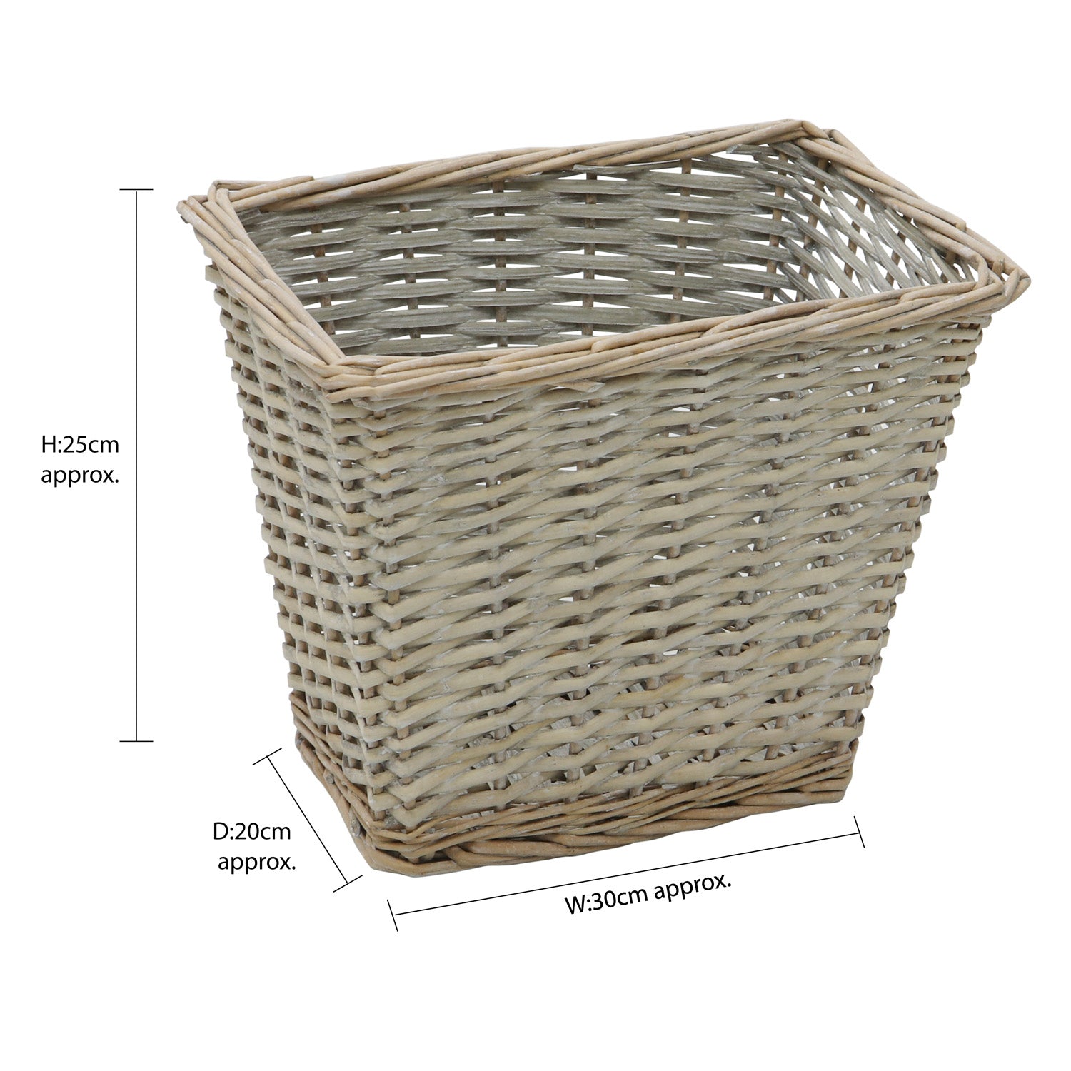 Arianna Antique Wash Rectangle Willow Laundry Baskets and Bins Set