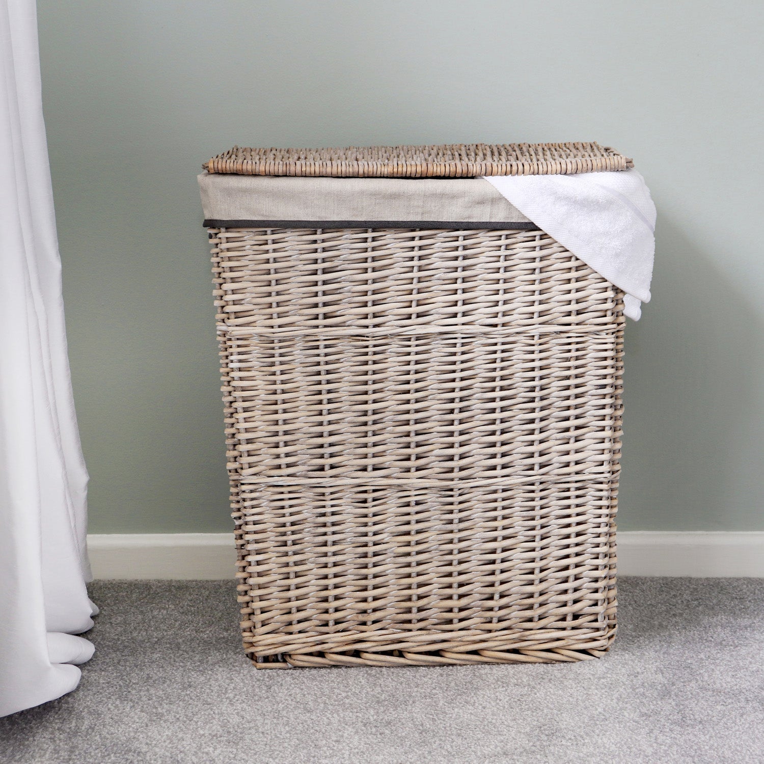 Arianna Antique Wash Rectangle Willow Laundry Baskets and Bins Set