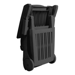 Black Adjustable Folding Lounge Chair Recliner with Wheels