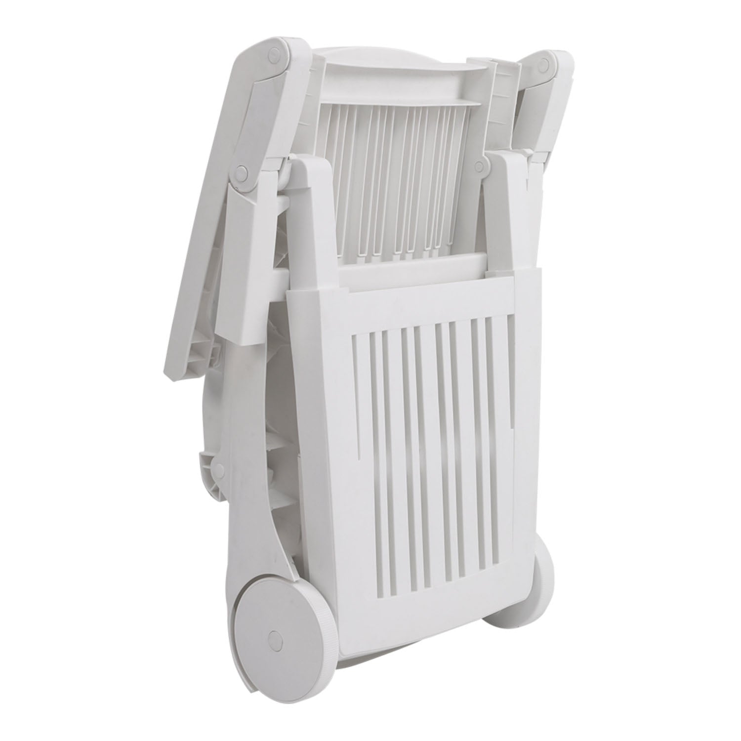 Adjustable Folding Lounge Recliner Chair with Wheels White