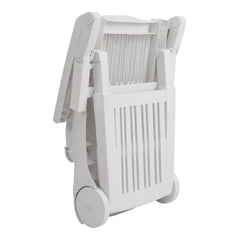 Adjustable Folding Lounge Recliner Chair with Wheels White