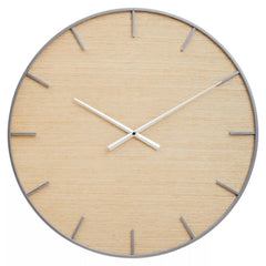 Kent Silver And Natural Wall Clock