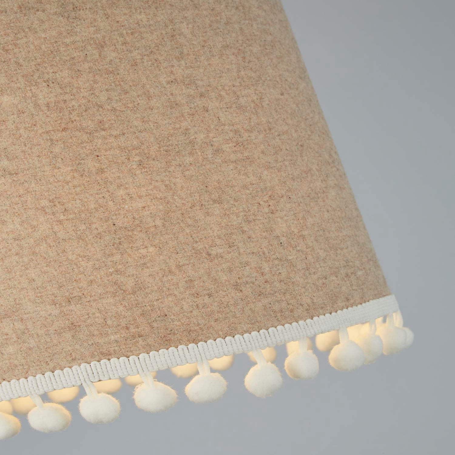 Natural Linen Pom Pom Trim Light Shade