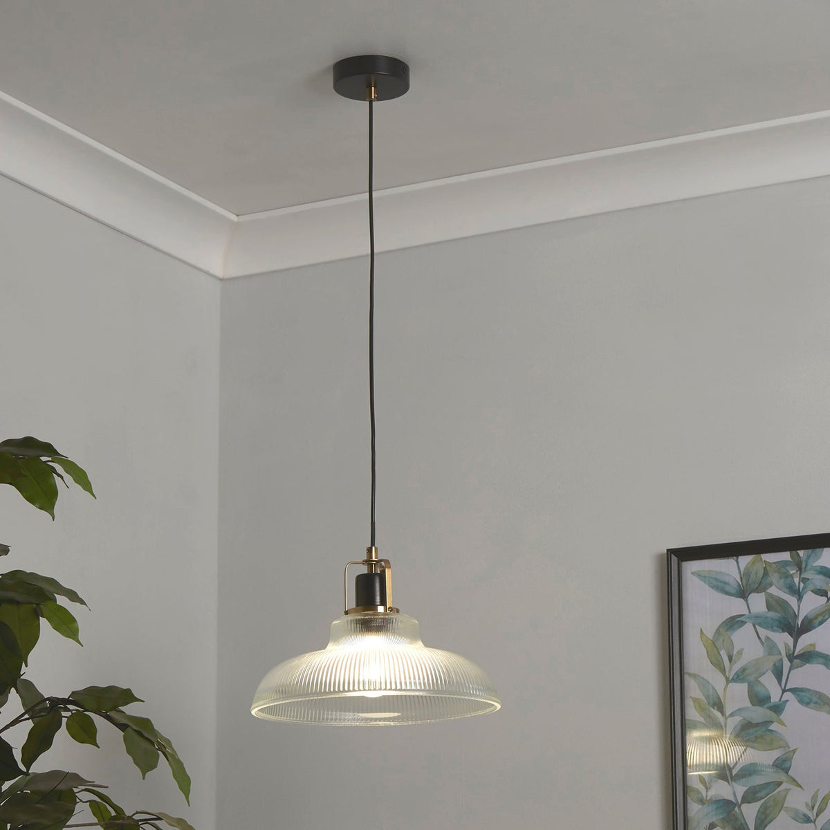 Clarity Ribbed Vintage Acrylic Pendant Light