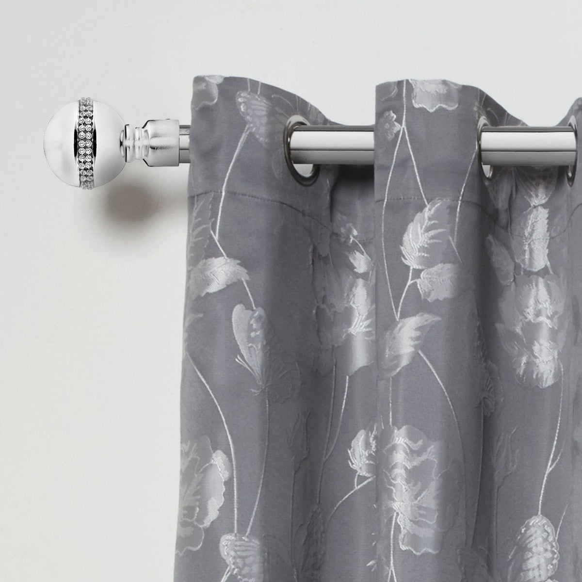 Chrome Bling Diamond Extendable Curtain Pole