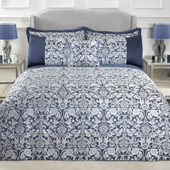 Eden Navy Embellished Jacquard Duvet Set