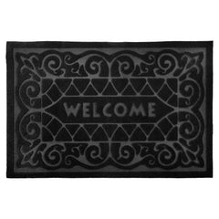 Welcome Black Easy Care Absorbent Doormat