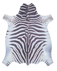Faux Zebra Print Black/White Rug
