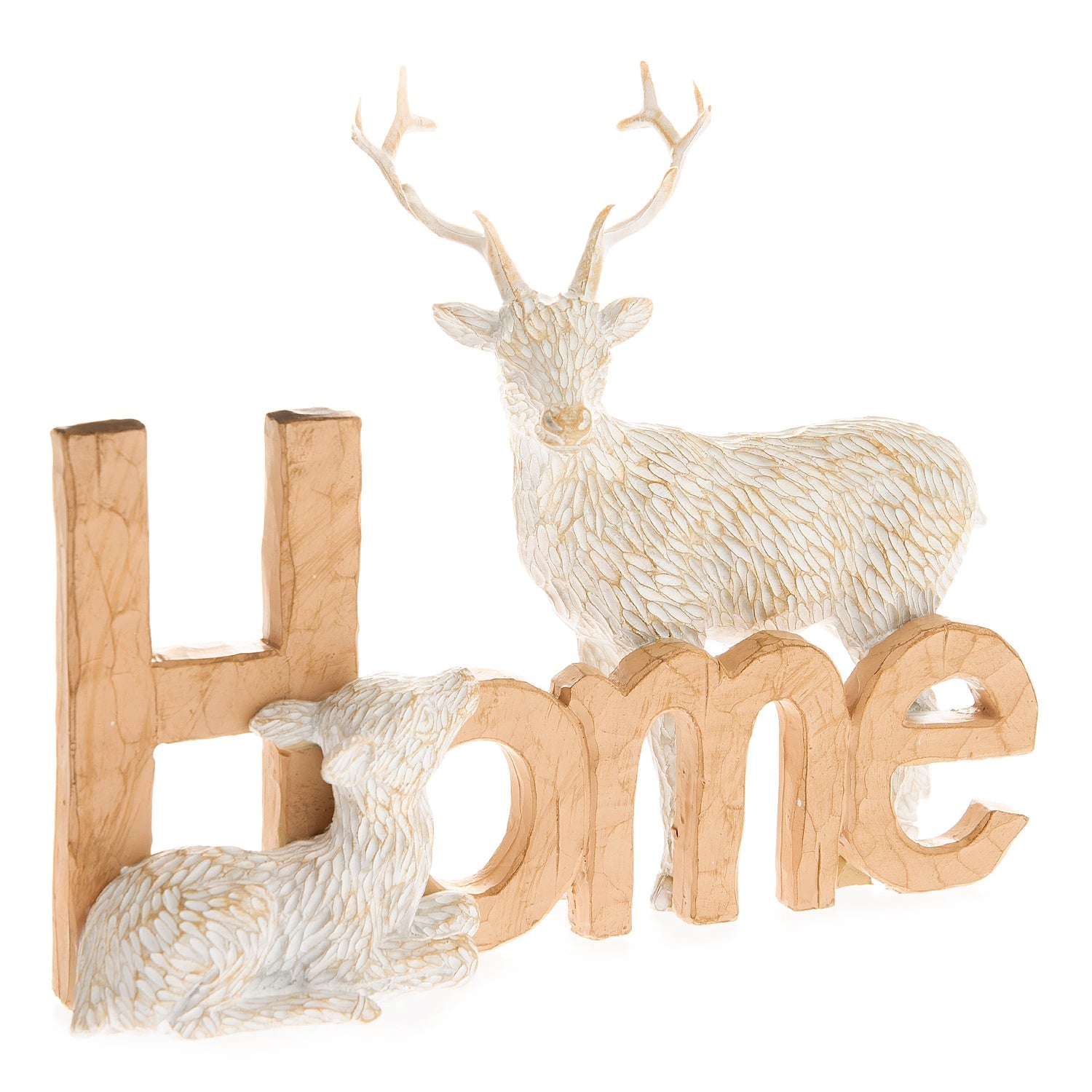 Hestia Wood Effect Resin Stag Home Ornament