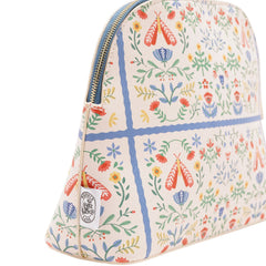 Sophia Lane Large Floral Make-Up Bag in Cream