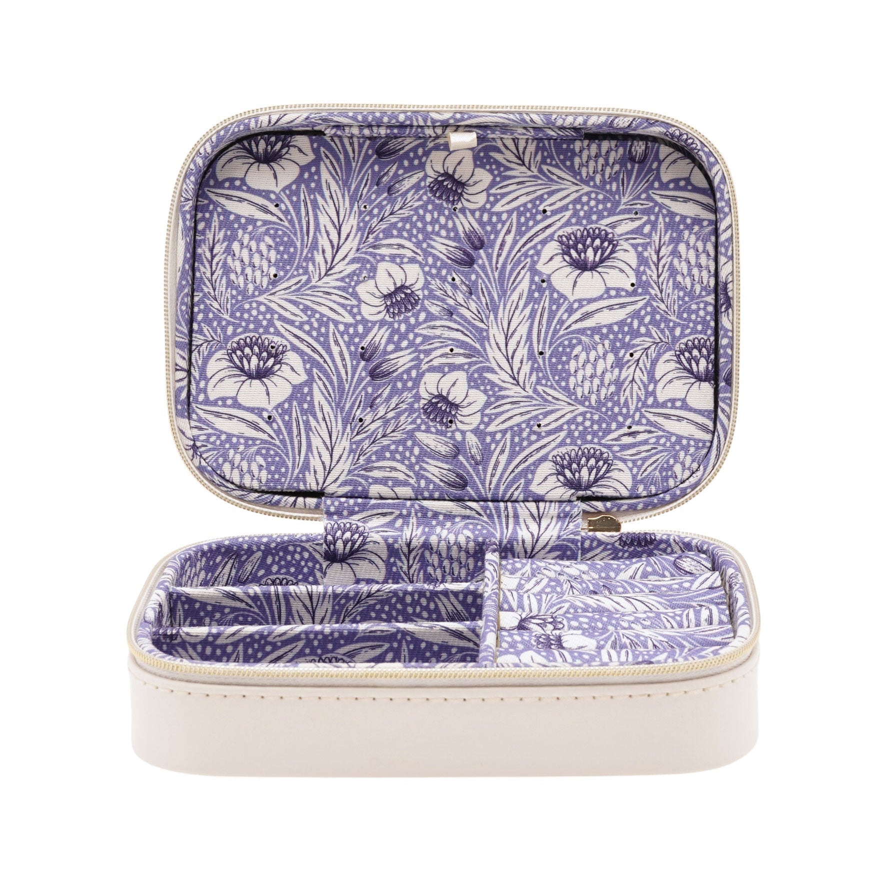 Sophia Lane White and Blue Floral Jewellery Box