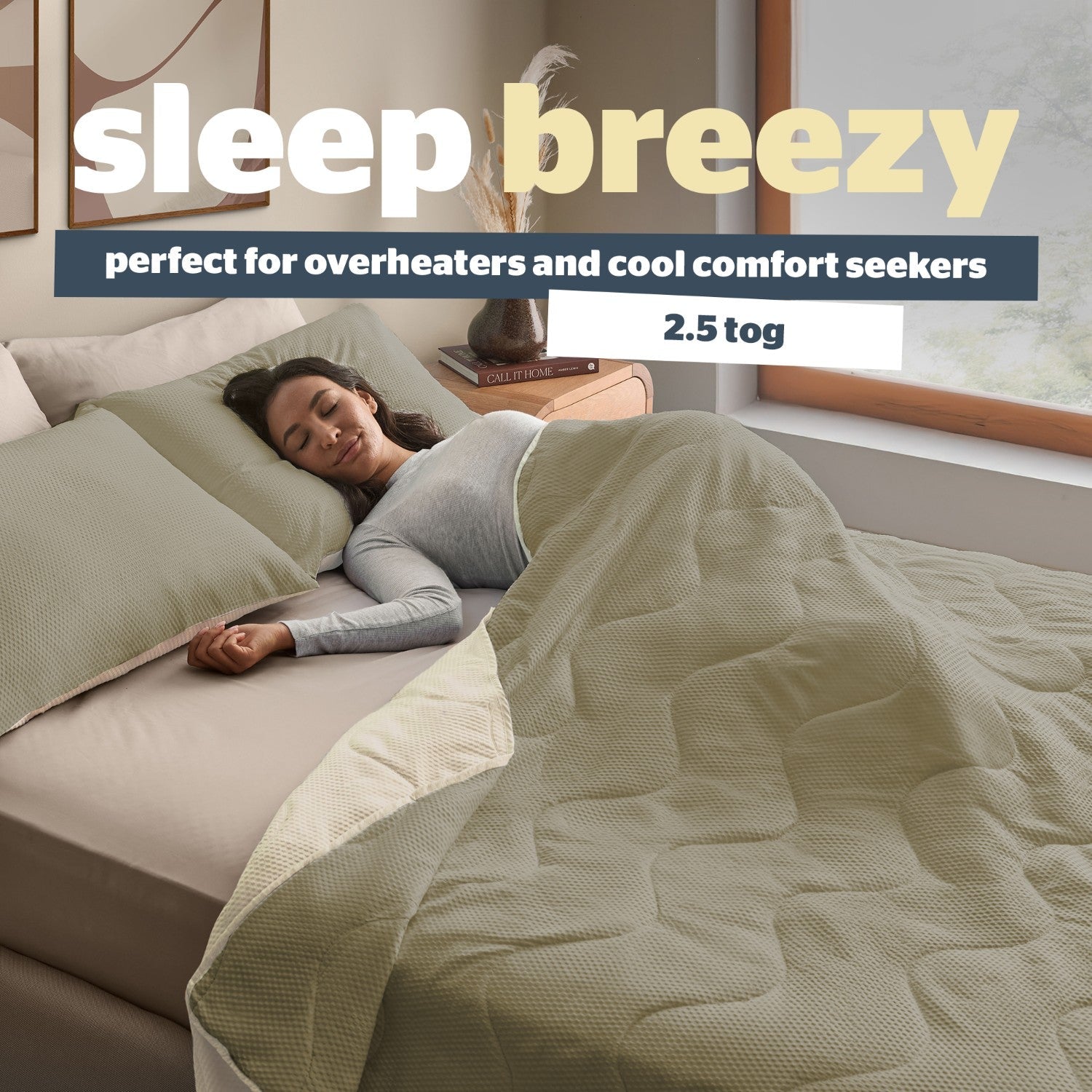 Silentnight Summer Breeze Sage Cream 2.5 Tog Coverless Duvet