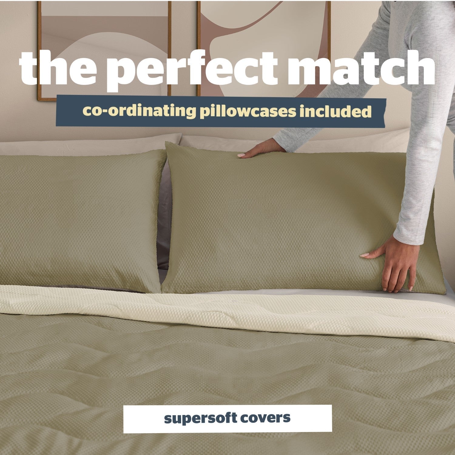 Silentnight Summer Breeze Sage Cream 2.5 Tog Coverless Duvet