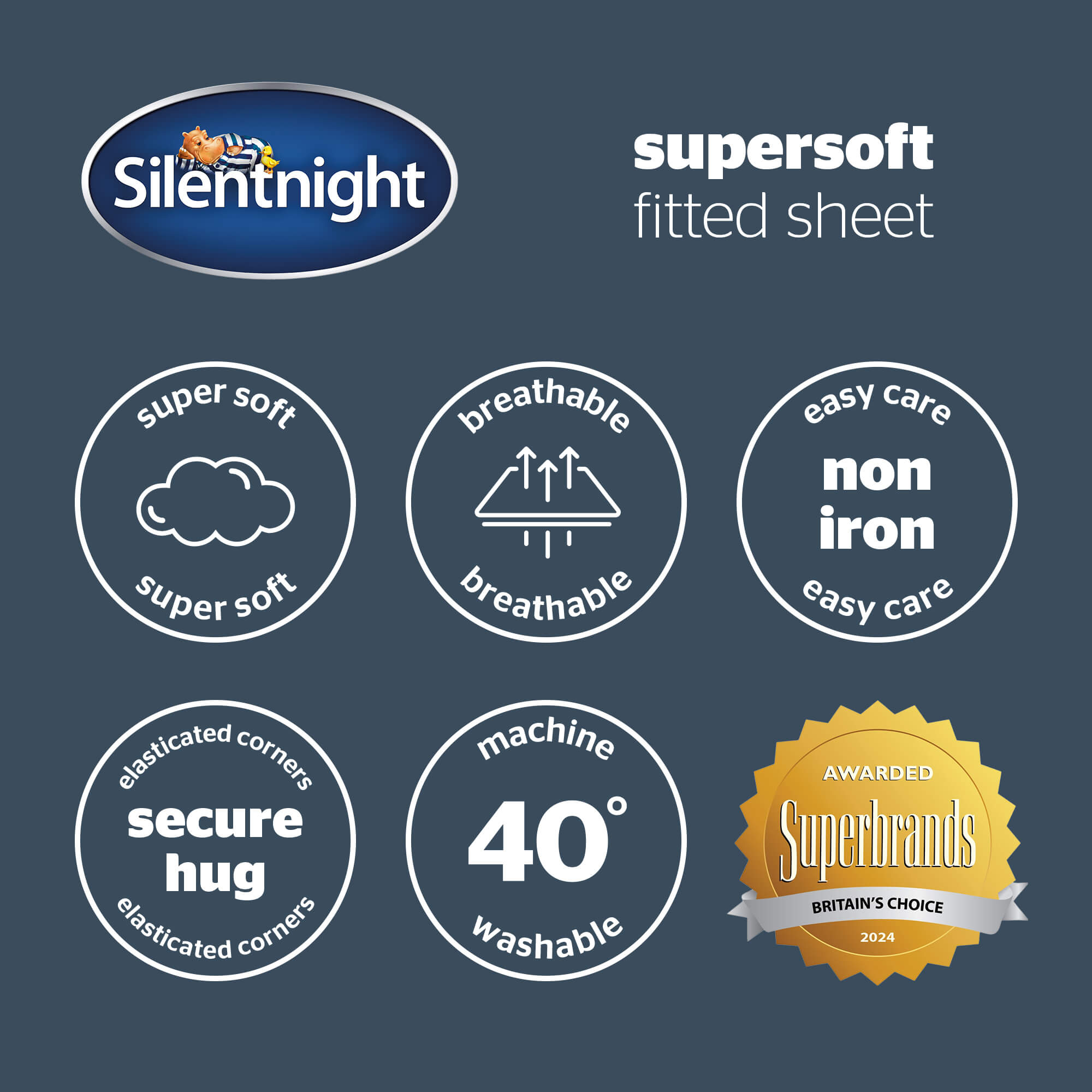 Silentnight Supersoft Black Fitted Sheet