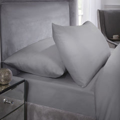 400 Thread Count Silver Grey Cotton Pillowcases (Pair)