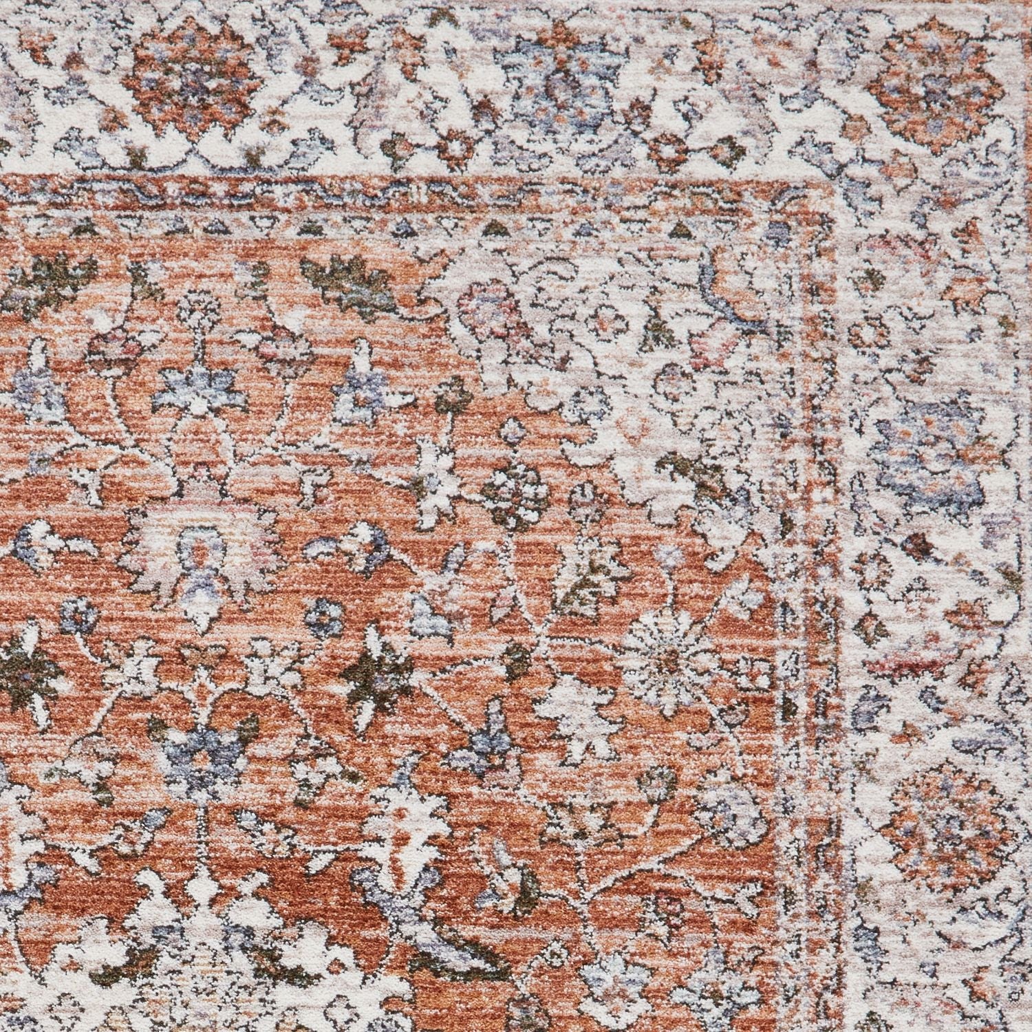 Vintage 35013 Terracotta Traditional Rug