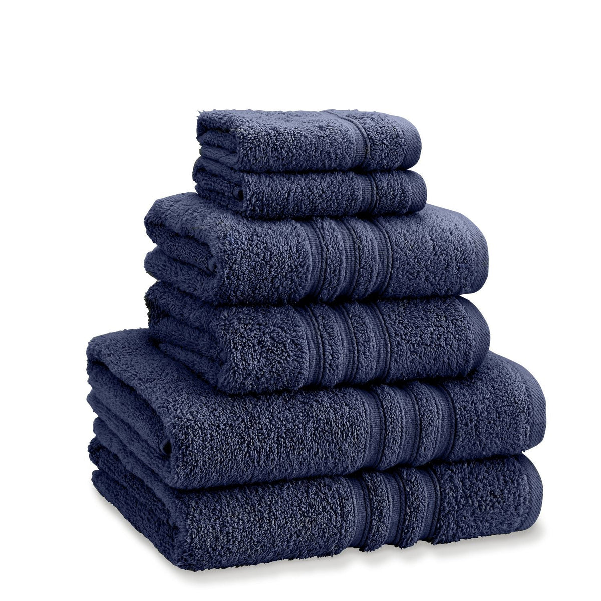 Catherine Lansfield Zero Twist Navy Blue Cotton 6 Piece Towel Bale Set